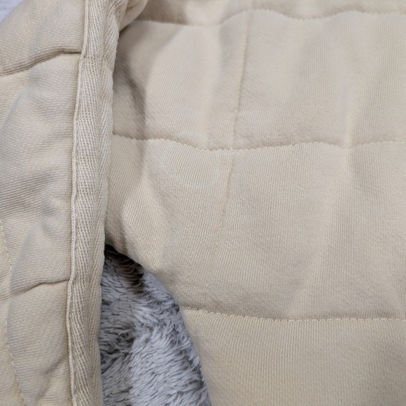 Free People Jacket Womens S Beige Vanilla Creme Dolman Quilted Knit Oversized - Picture 10 of 11